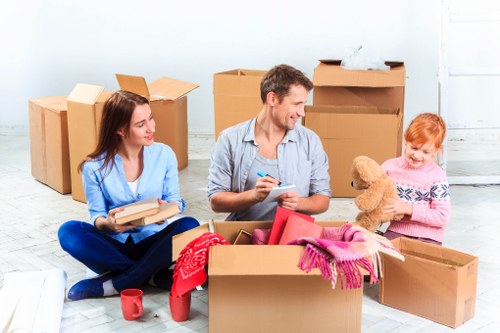 Removals van and team coordinating a move in North West London