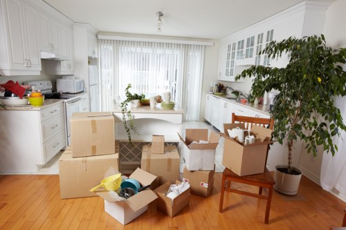 Busy Swiss Cottage street with access considerations for removals