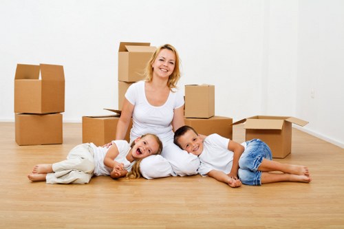 Furniture and household items loaded for transport in North West London