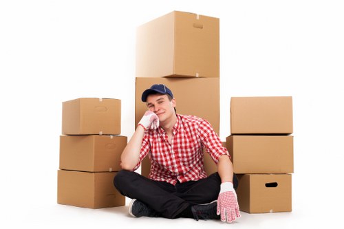 Office relocation team managing access and loading in Swiss Cottage