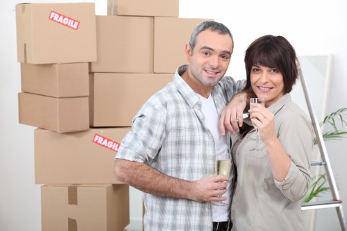 Boxes and furniture loaded for a Swiss Cottage move